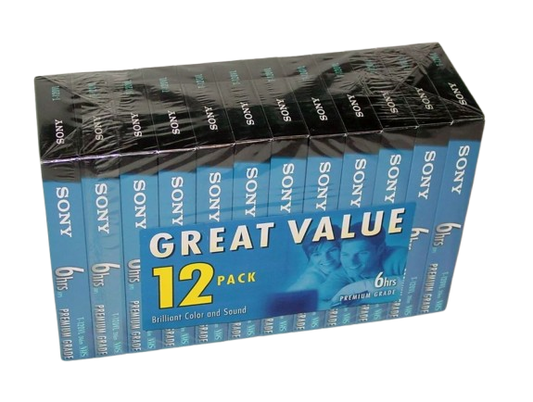 Sony T-120 Premium  6 HR VHS 12 Pack VHS Tapes