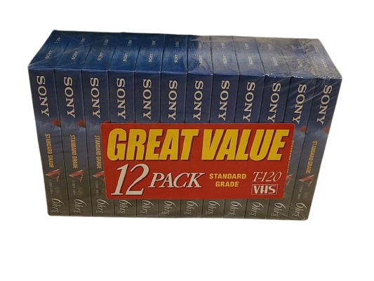 Sony T-120 6 HR VHS 12 Pack